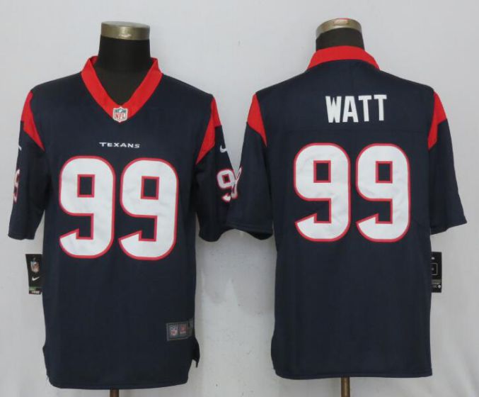 Men NFL Nike Houston Texans Texans #99 Watt Navy Blue 2017 Vapor Untouchable Limited jersey->customized ncaa jersey->Custom Jersey
